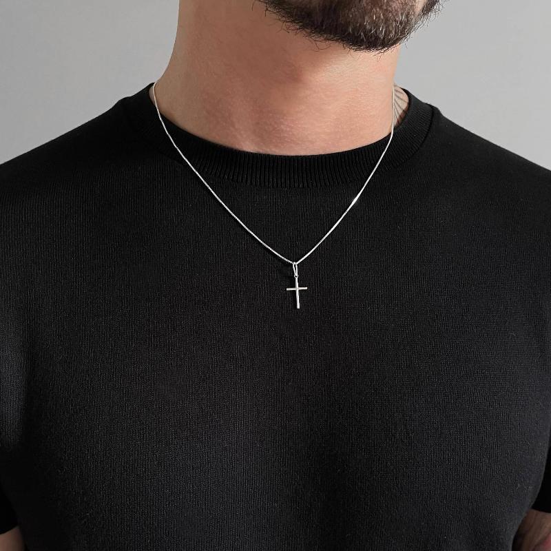 Colar Crucifixo Médio Prata