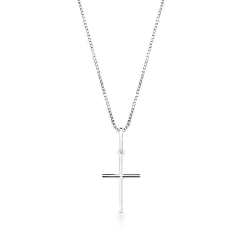 Colar Crucifixo Médio Prata